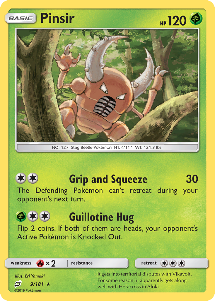Pinsir (9/181) [Sun & Moon: Team Up] | Jomio and Rueliete's Cards and Comics