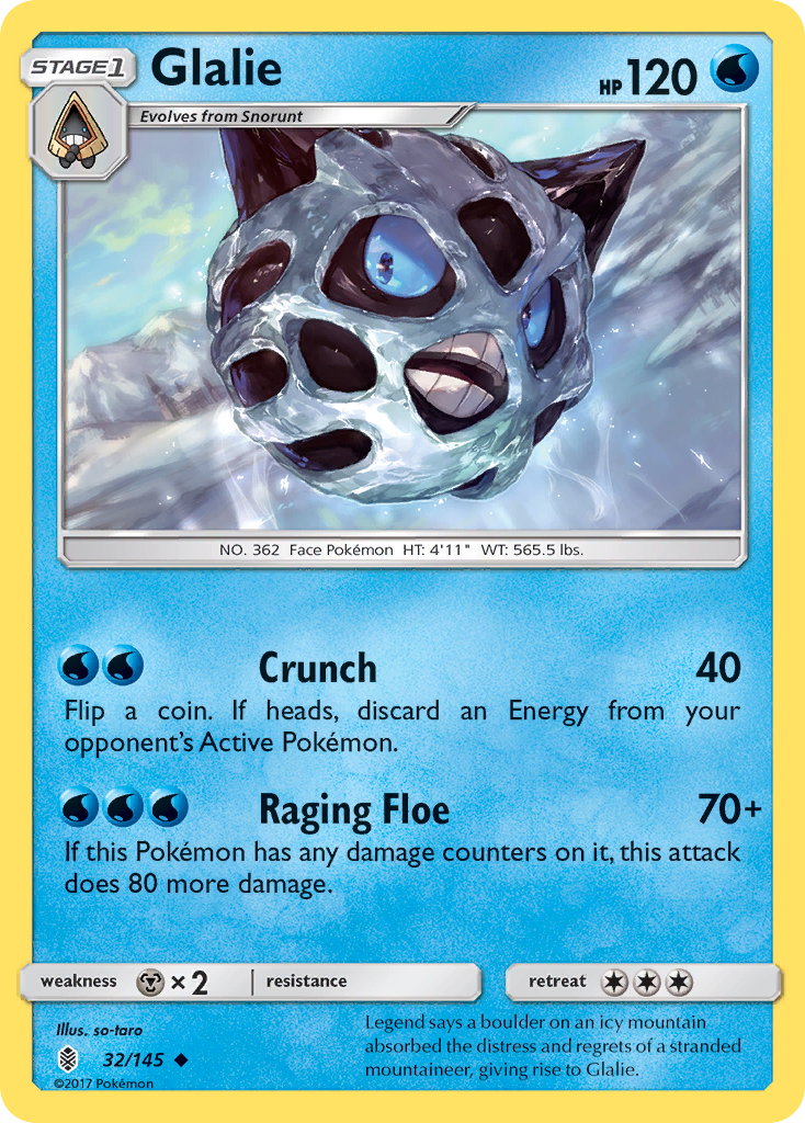 Glalie (32/145) [Sun & Moon: Guardians Rising] | Jomio and Rueliete's Cards and Comics