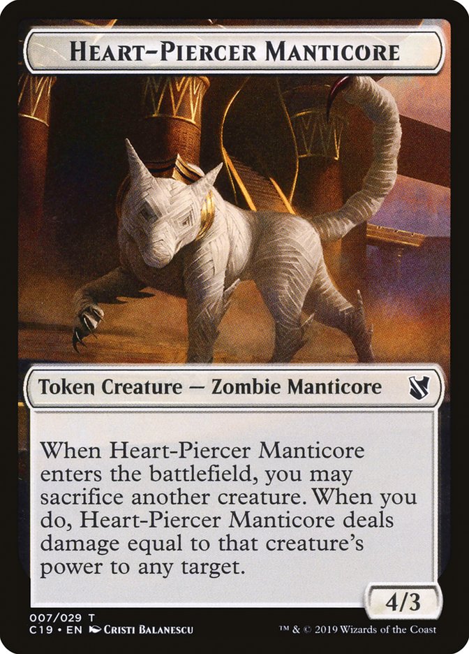 Heart-Piercer Manticore Token [Commander 2019 Tokens] | Jomio and Rueliete's Cards and Comics