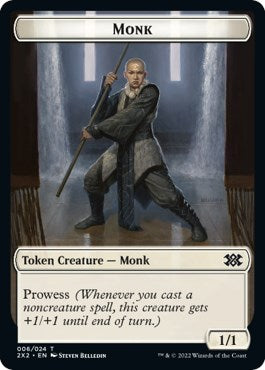 Wrenn and Six Emblem // Monk Double-Sided Token [Double Masters 2022 Tokens] | Jomio and Rueliete's Cards and Comics