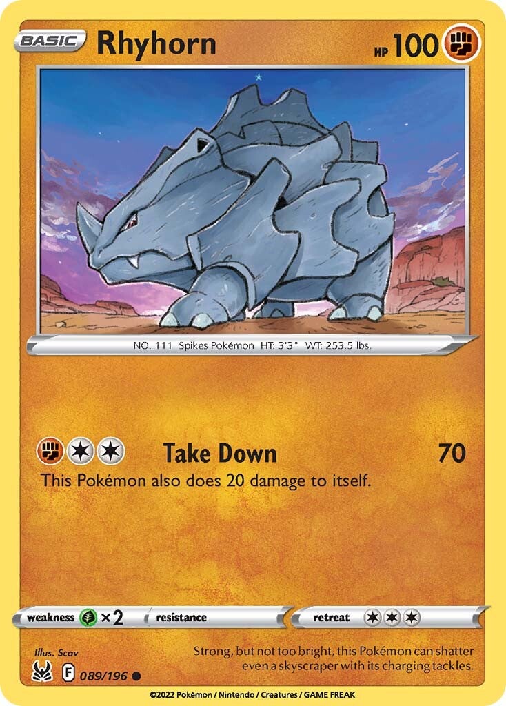 Rhyhorn (089/196) [Sword & Shield: Lost Origin] | Jomio and Rueliete's Cards and Comics