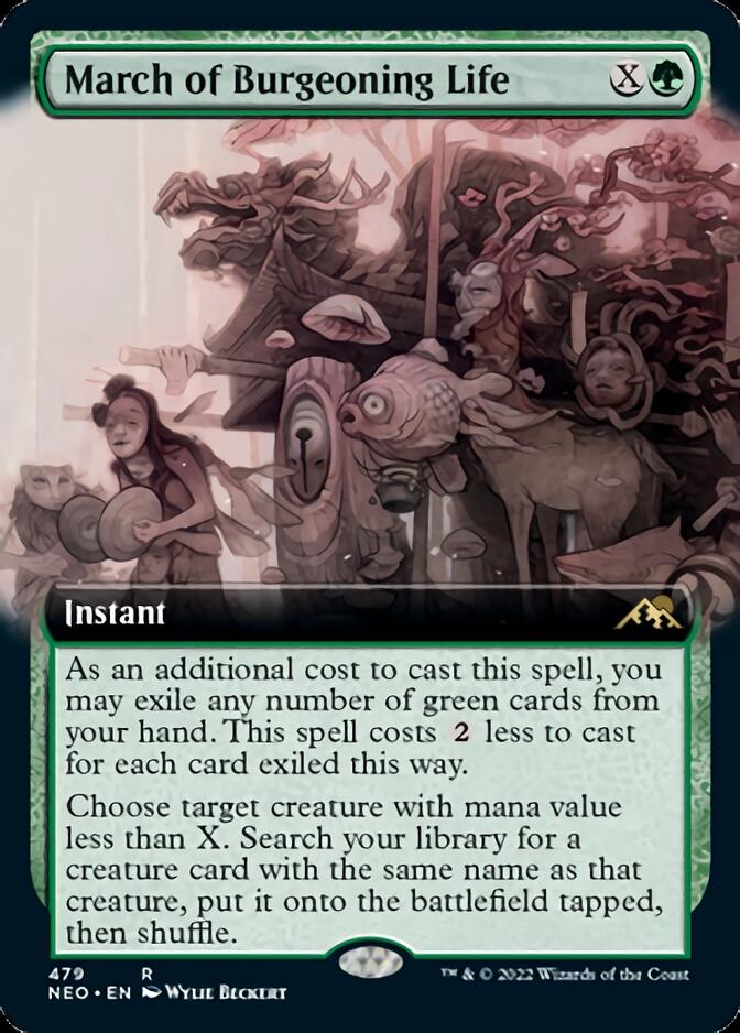 March of Burgeoning Life (Extended Art) [Kamigawa: Neon Dynasty] | Jomio and Rueliete's Cards and Comics