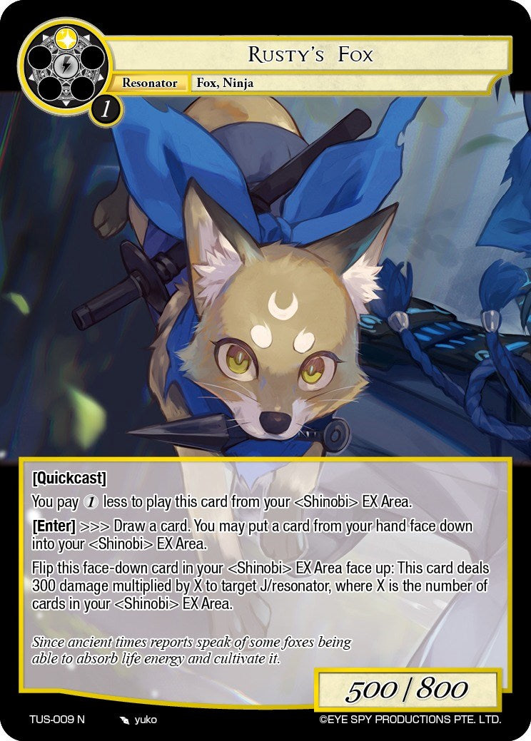 Rusty's Fox (TUS-009 N) [The Underworld of Secrets] | Jomio and Rueliete's Cards and Comics
