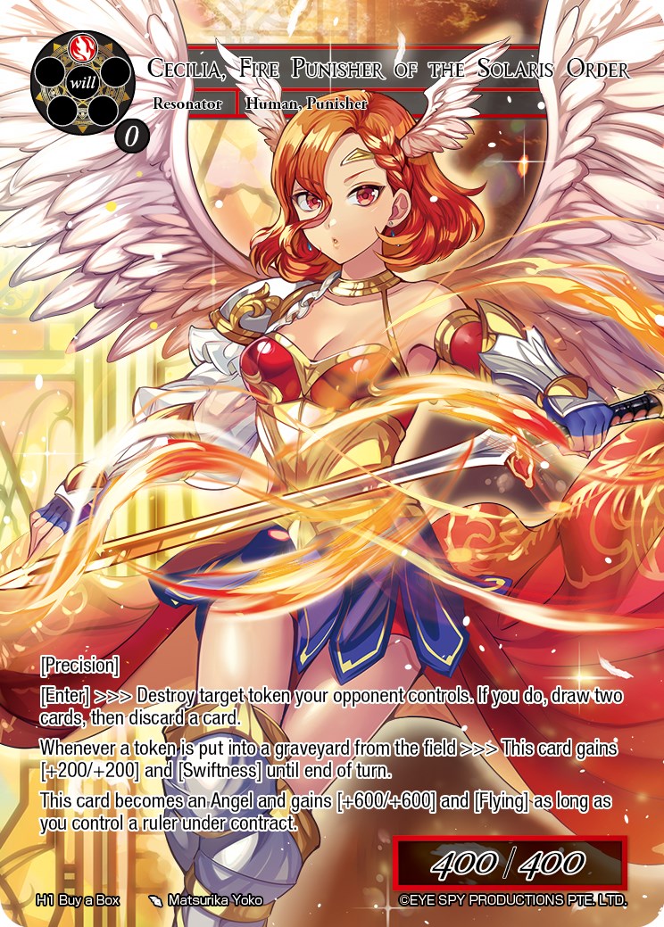 Cecilia, Fire Punisher of the Solaris Order (H1 Buy a Box) [Promo Cards] | Jomio and Rueliete's Cards and Comics