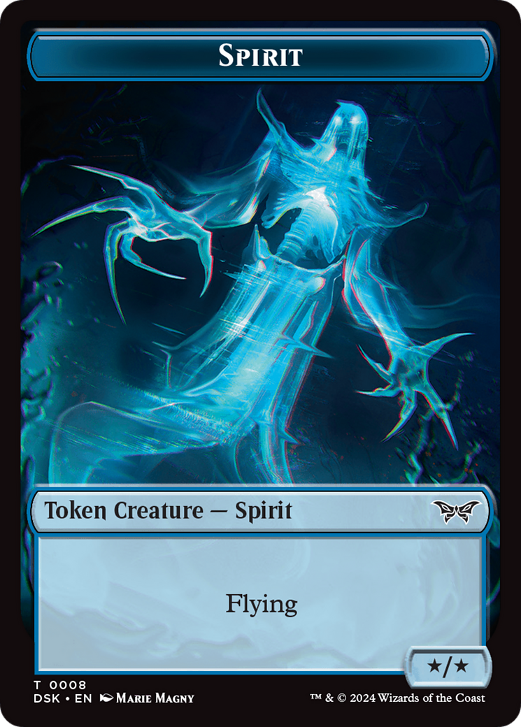 Spirit (0008) // Manifest Double-Sided Token [Duskmourn: House of Horror Tokens] | Jomio and Rueliete's Cards and Comics