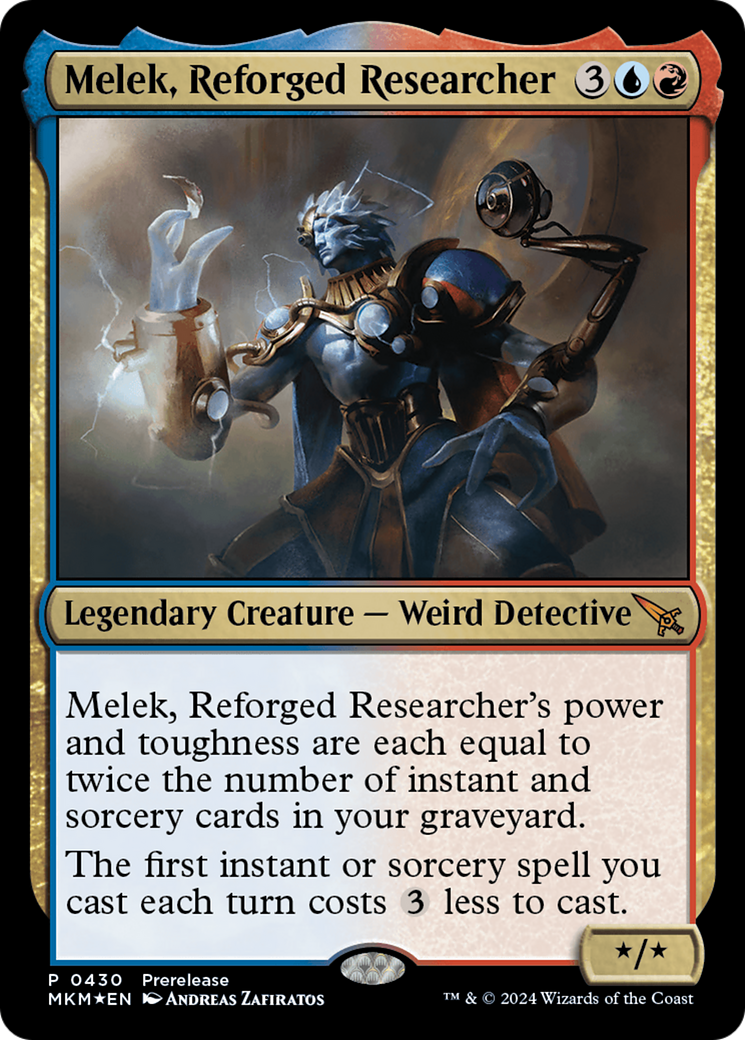 Melek, Reforged Researcher [Murders at Karlov Manor Prerelease Promos] | Jomio and Rueliete's Cards and Comics