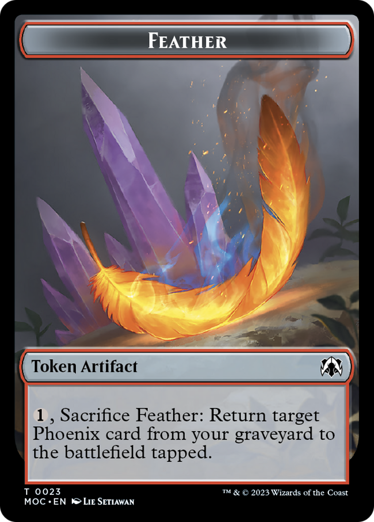 Feather // Servo Double-Sided Token [March of the Machine Commander Tokens] | Jomio and Rueliete's Cards and Comics