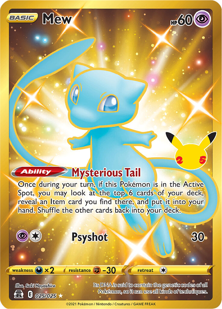Mew (025/025) (Gold) [Celebrations: 25th Anniversary] | Jomio and Rueliete's Cards and Comics