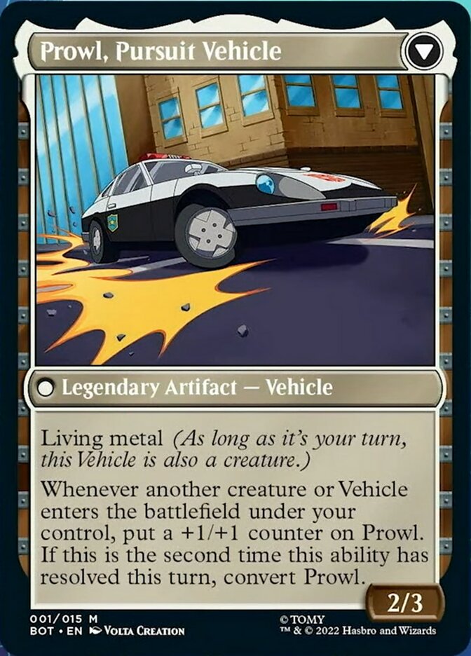 Prowl, Stoic Strategist // Prowl, Pursuit Vehicle [Transformers] | Jomio and Rueliete's Cards and Comics
