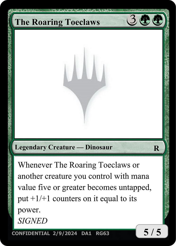 The Roaring Toeclaws [Unknown Event] | Jomio and Rueliete's Cards and Comics