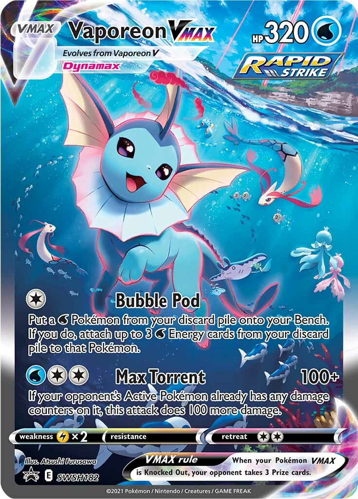 Vaporeon VMAX (SWSH182) [Sword & Shield: Black Star Promos] | Jomio and Rueliete's Cards and Comics