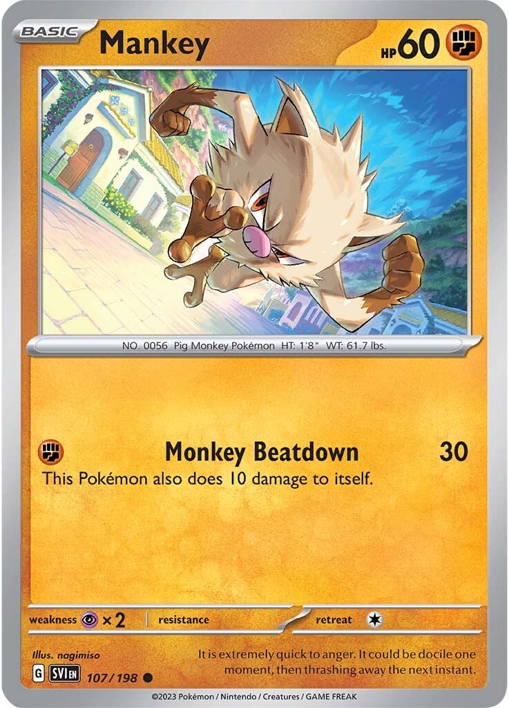 Mankey (107/198) [Scarlet & Violet: Base Set] | Jomio and Rueliete's Cards and Comics