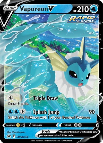 Vaporeon V (SWSH150) [Sword & Shield: Black Star Promos] | Jomio and Rueliete's Cards and Comics