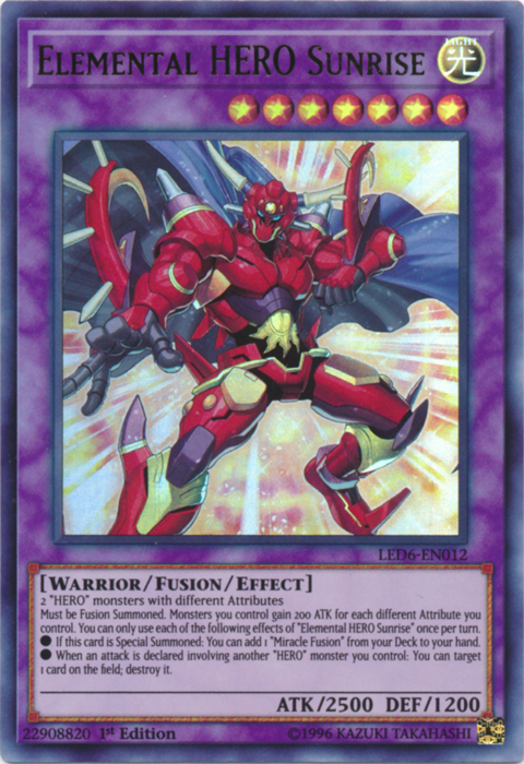 Elemental Hero Sunrise [LED6-EN012] Ultra Rare | Jomio and Rueliete's Cards and Comics