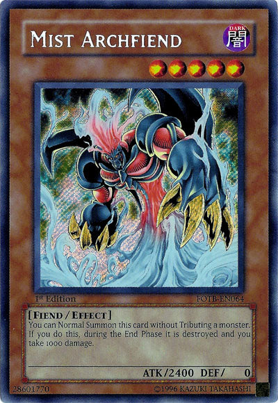 Mist Archfiend [FOTB-EN064] Secret Rare | Jomio and Rueliete's Cards and Comics