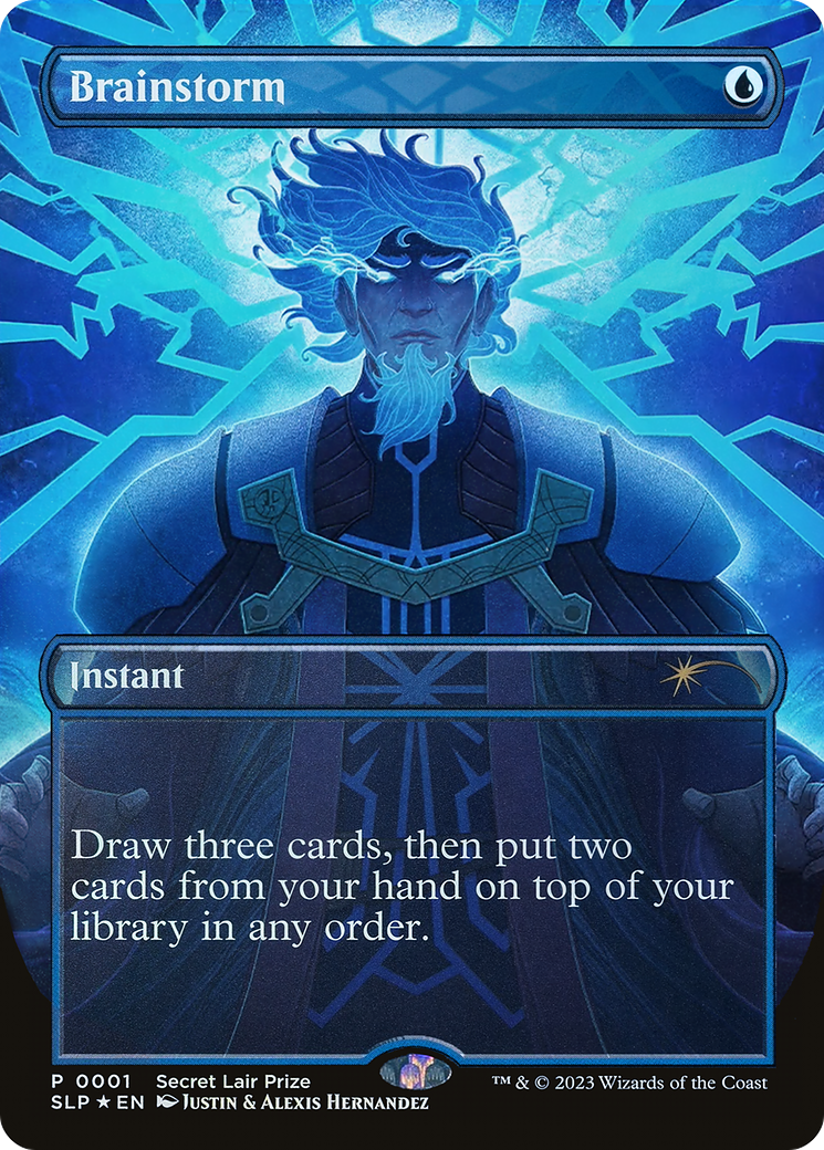 Brainstorm (Borderless) [Secret Lair Showdown] | Jomio and Rueliete's Cards and Comics