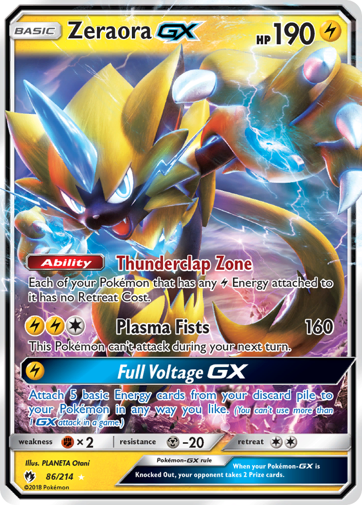 Zeraora GX (86/214) [Sun & Moon: Lost Thunder] | Jomio and Rueliete's Cards and Comics