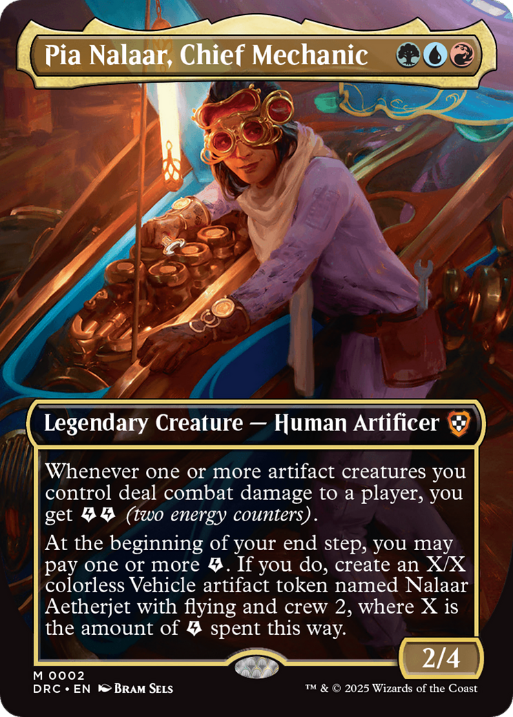 Pia Nalaar, Chief Mechanic (Borderless) [Aetherdrift Commander] | Jomio and Rueliete's Cards and Comics