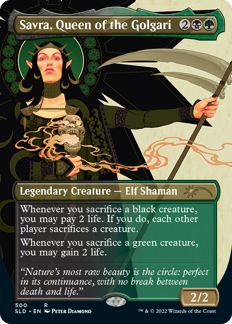 Savra, Queen of the Golgari (Borderless) [Secret Lair Drop Series] | Jomio and Rueliete's Cards and Comics