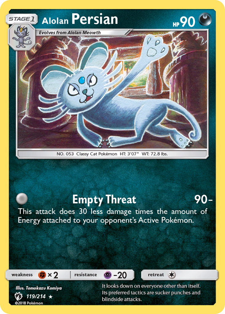 Alolan Persian (119/214) [Sun & Moon: Lost Thunder] | Jomio and Rueliete's Cards and Comics