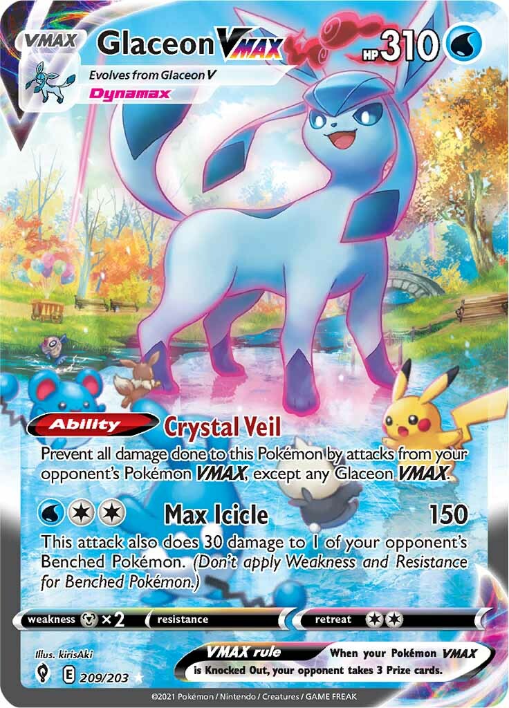 Glaceon VMAX (209/203) [Sword & Shield: Evolving Skies] | Jomio and Rueliete's Cards and Comics