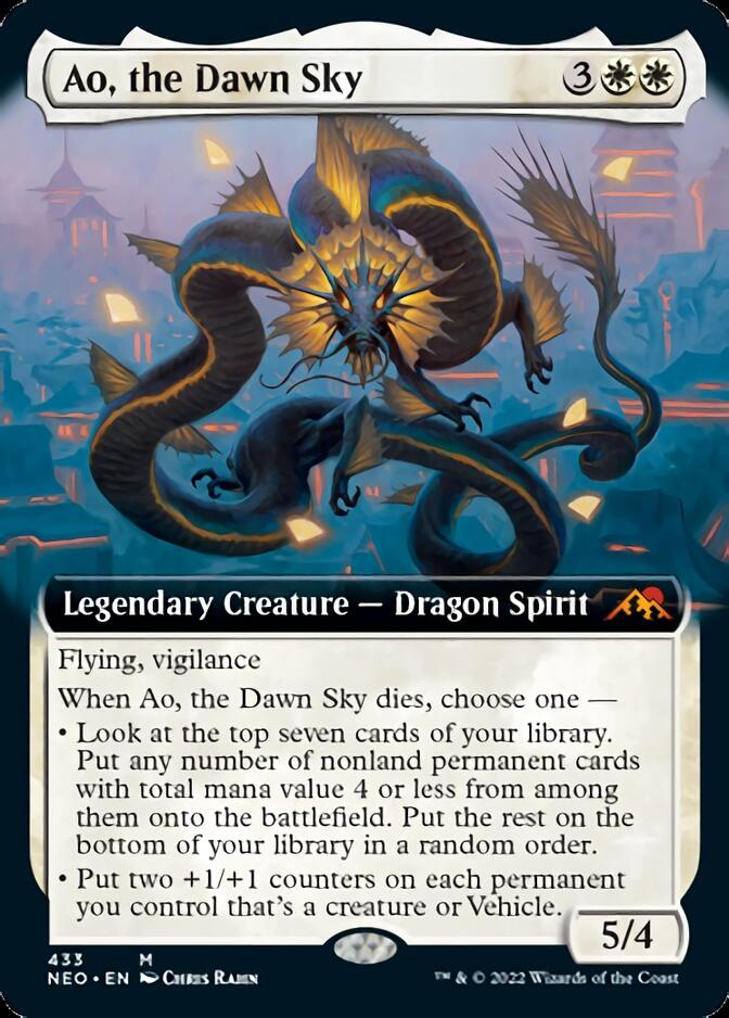 Ao, the Dawn Sky (Extended Art) [Kamigawa: Neon Dynasty] | Jomio and Rueliete's Cards and Comics