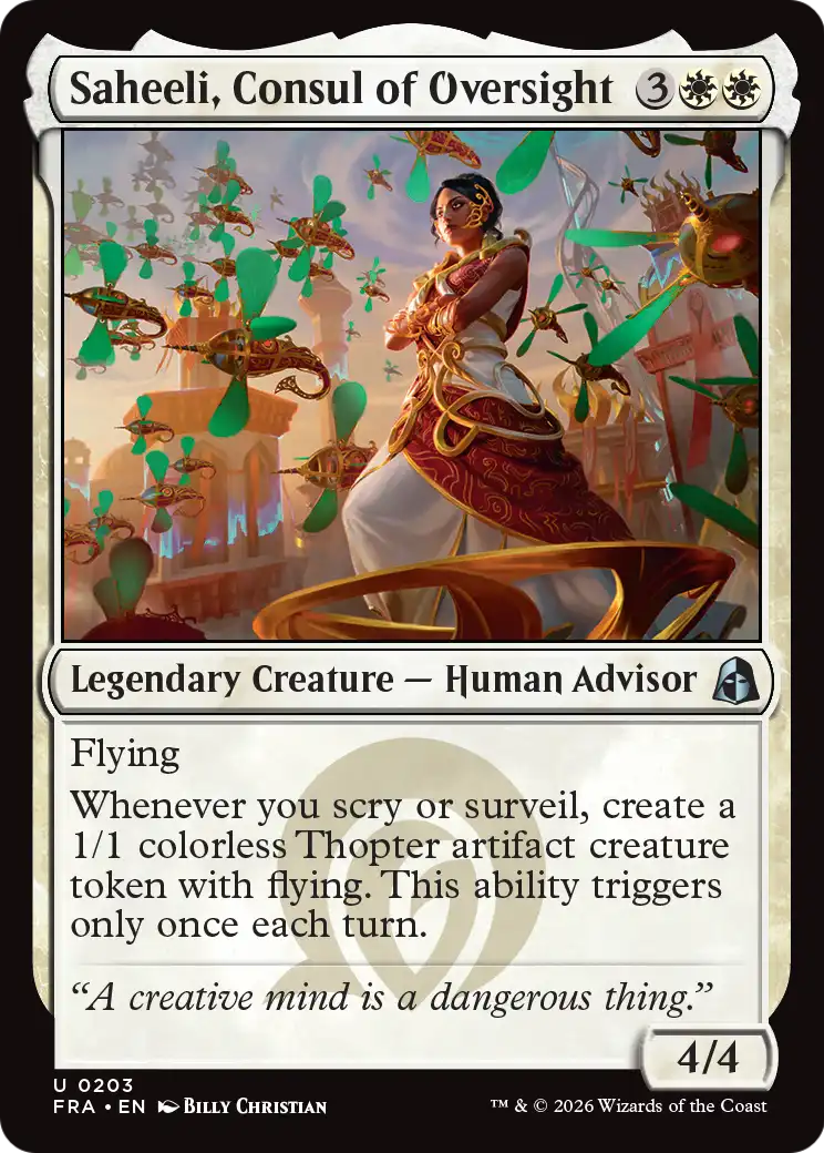 Saheeli, Consul of Oversight [Reality Fracture] | Jomio and Rueliete's Cards and Comics