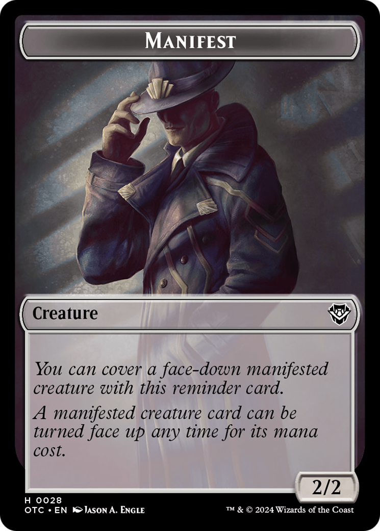 Boar // Manifest Double-Sided Token [Outlaws of Thunder Junction Commander Tokens] | Jomio and Rueliete's Cards and Comics