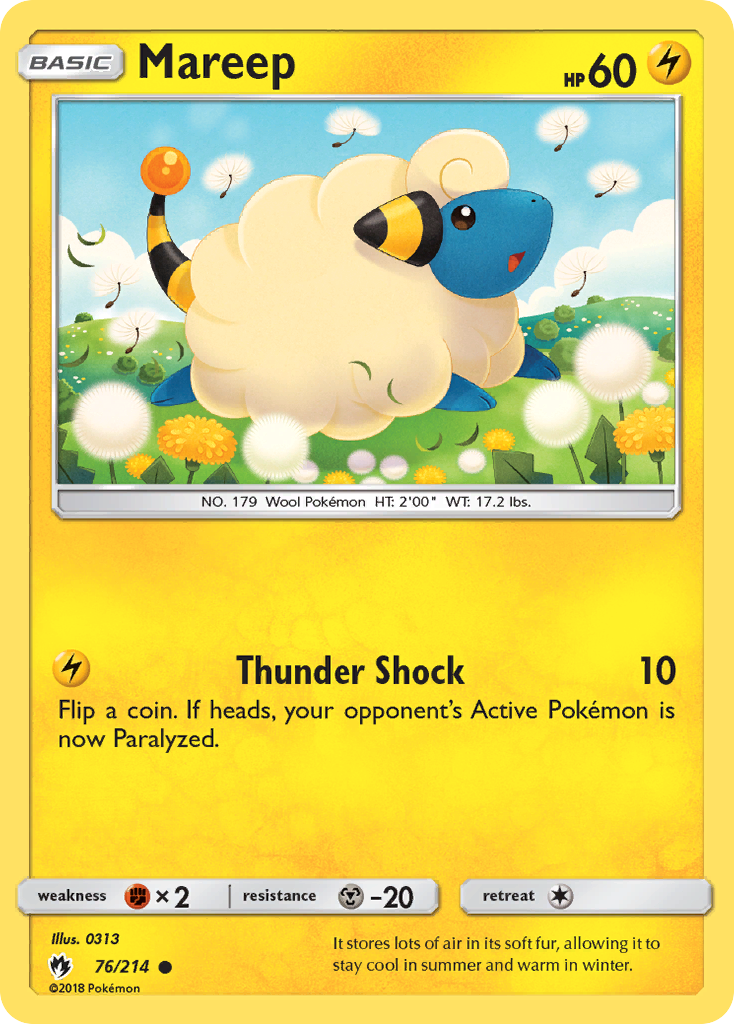 Mareep (76/214) [Sun & Moon: Lost Thunder] | Jomio and Rueliete's Cards and Comics