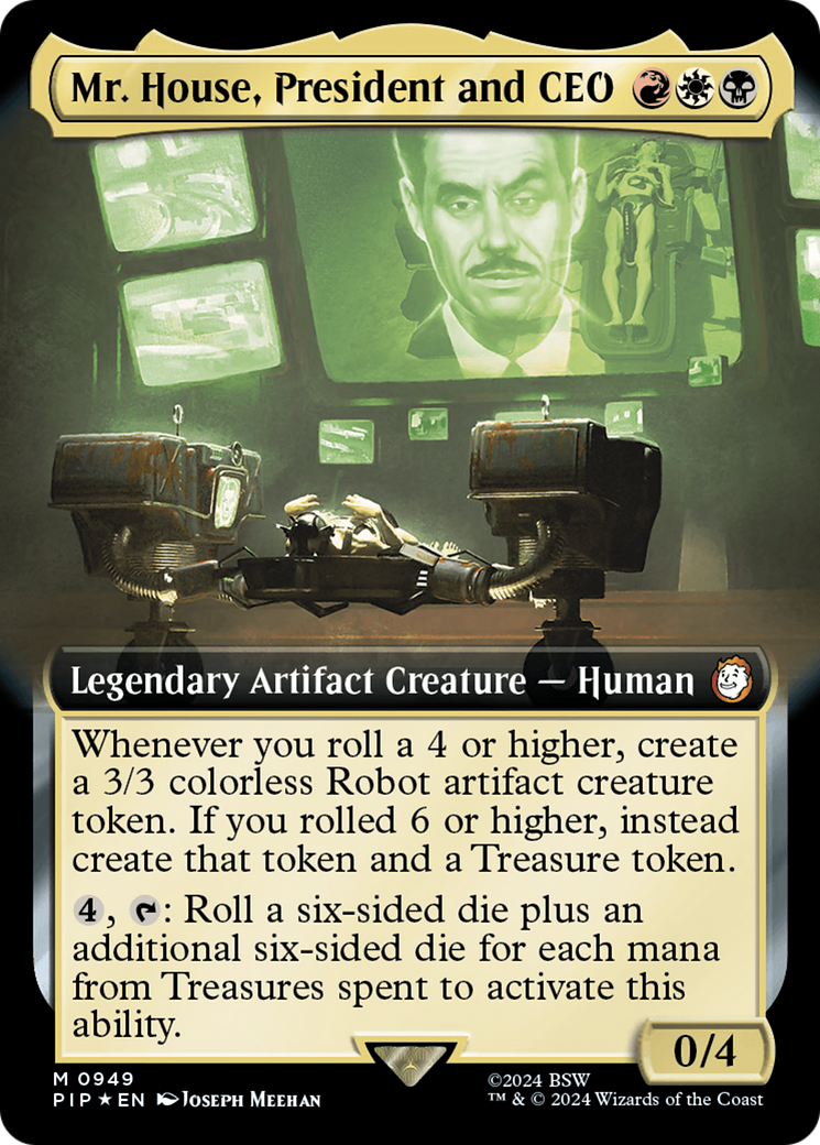 Mr. House, President and CEO (Extended Art) (Surge Foil) [Fallout] | Jomio and Rueliete's Cards and Comics