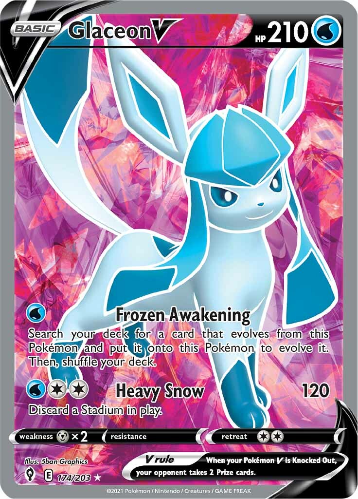 Glaceon V (174/203) [Sword & Shield: Evolving Skies] | Jomio and Rueliete's Cards and Comics