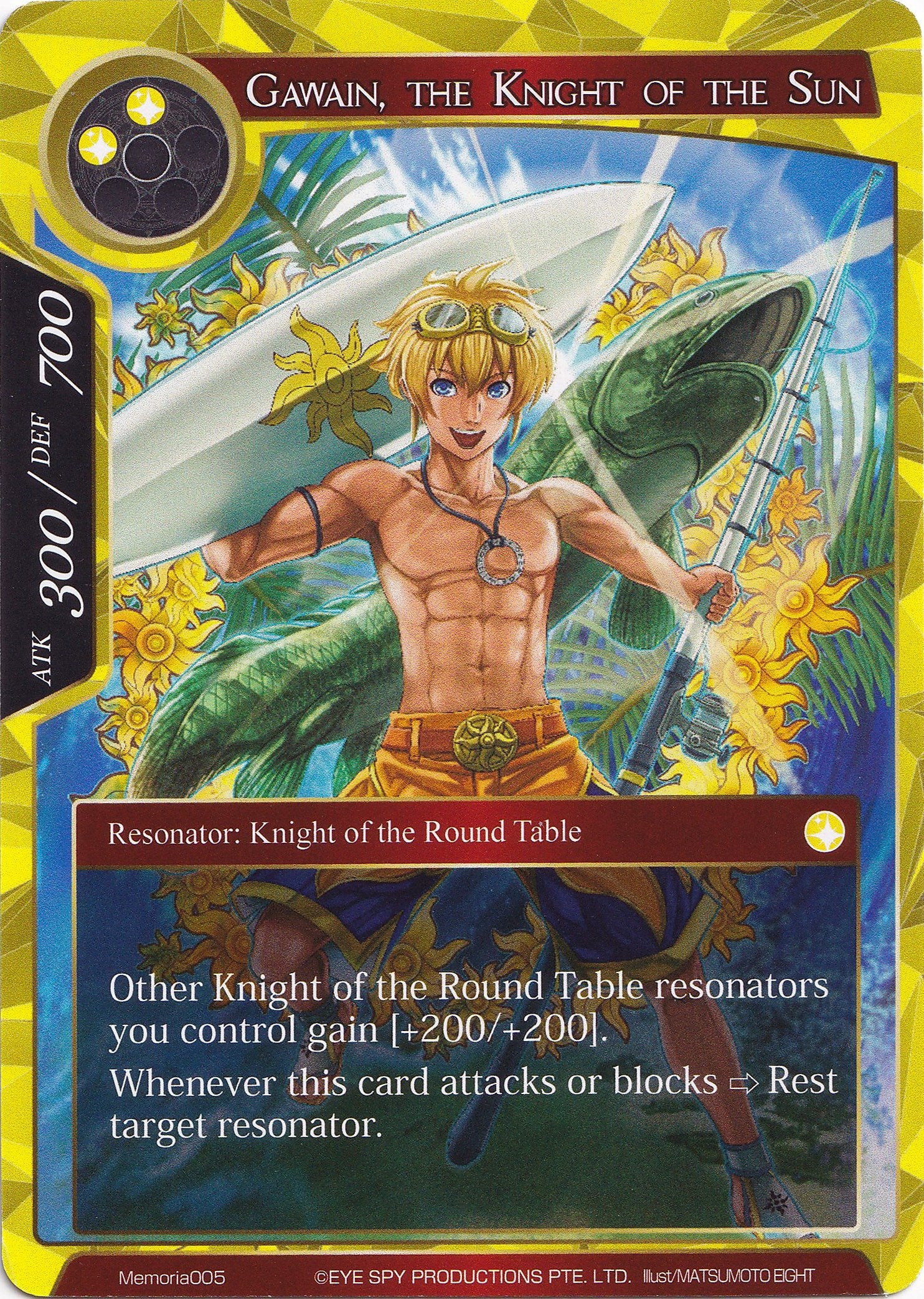 Gawain, the Knight of the Sun (Memoria005) [Alice Origin Memoria Cards] | Jomio and Rueliete's Cards and Comics