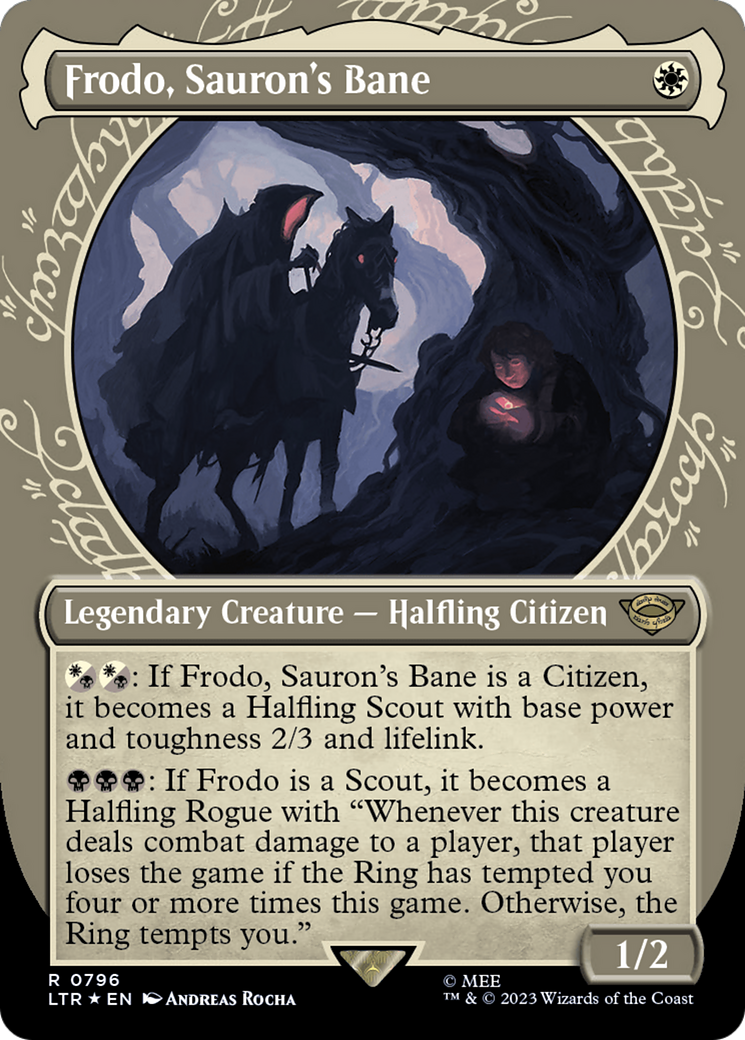 Frodo, Sauron's Bane (Showcase) (Surge Foil) [The Lord of the Rings: Tales of Middle-Earth] | Jomio and Rueliete's Cards and Comics