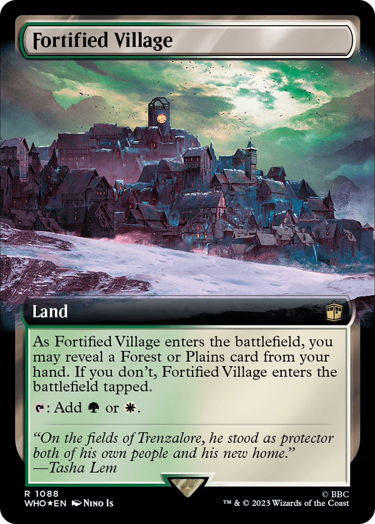 Fortified Village (Extended Art) (Surge Foil) [Doctor Who] | Jomio and Rueliete's Cards and Comics