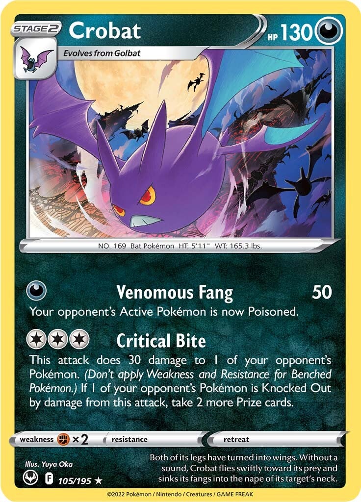 Crobat (105/195) [Sword & Shield: Silver Tempest] | Jomio and Rueliete's Cards and Comics