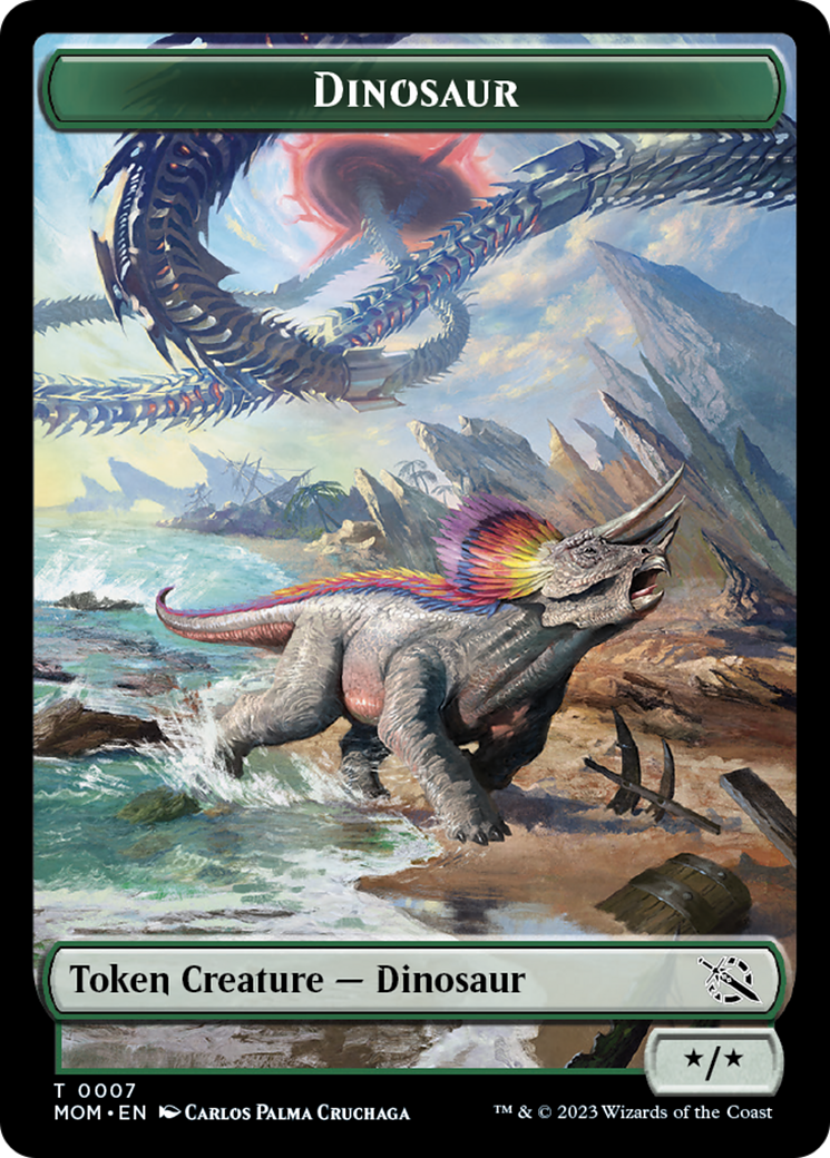 Soldier // Dinosaur Double-Sided Token [March of the Machine Tokens] | Jomio and Rueliete's Cards and Comics