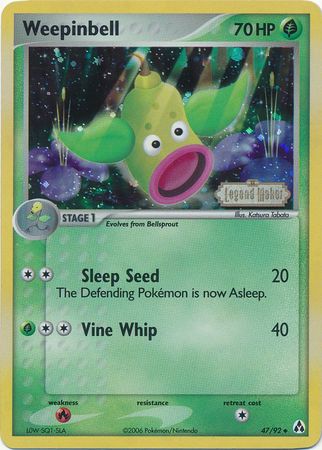 Weepinbell (47/92) (Stamped) [EX: Legend Maker] | Jomio and Rueliete's Cards and Comics