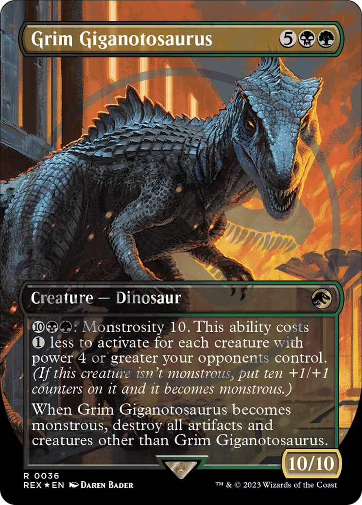 Grim Giganotosaurus (Emblem) (Borderless) [Jurassic World Collection Tokens] | Jomio and Rueliete's Cards and Comics