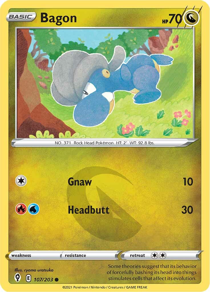 Bagon (107/203) [Sword & Shield: Evolving Skies] | Jomio and Rueliete's Cards and Comics
