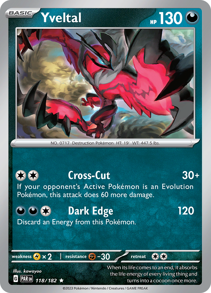 Yveltal (118/182) [Scarlet & Violet: Paradox Rift] | Jomio and Rueliete's Cards and Comics