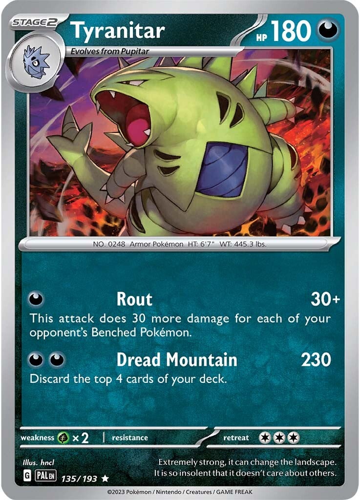Tyranitar (135/193) [Scarlet & Violet: Paldea Evolved] | Jomio and Rueliete's Cards and Comics