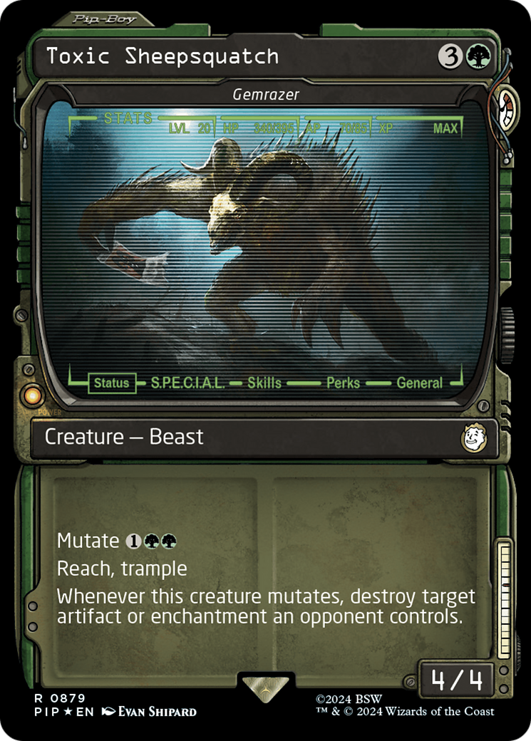 Toxic Sheepsquatch - Gemrazer (Showcase) (Surge Foil) [Fallout] | Jomio and Rueliete's Cards and Comics