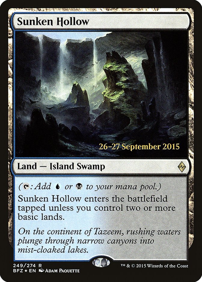 Sunken Hollow [Battle for Zendikar Prerelease Promos] | Jomio and Rueliete's Cards and Comics