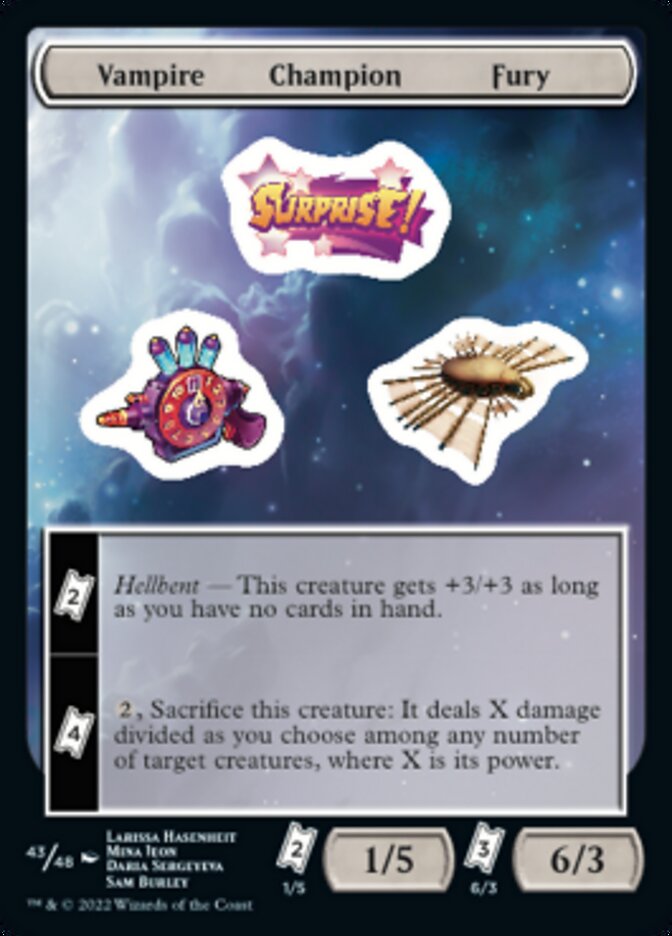 Vampire Champion Fury [Unfinity Stickers] | Jomio and Rueliete's Cards and Comics