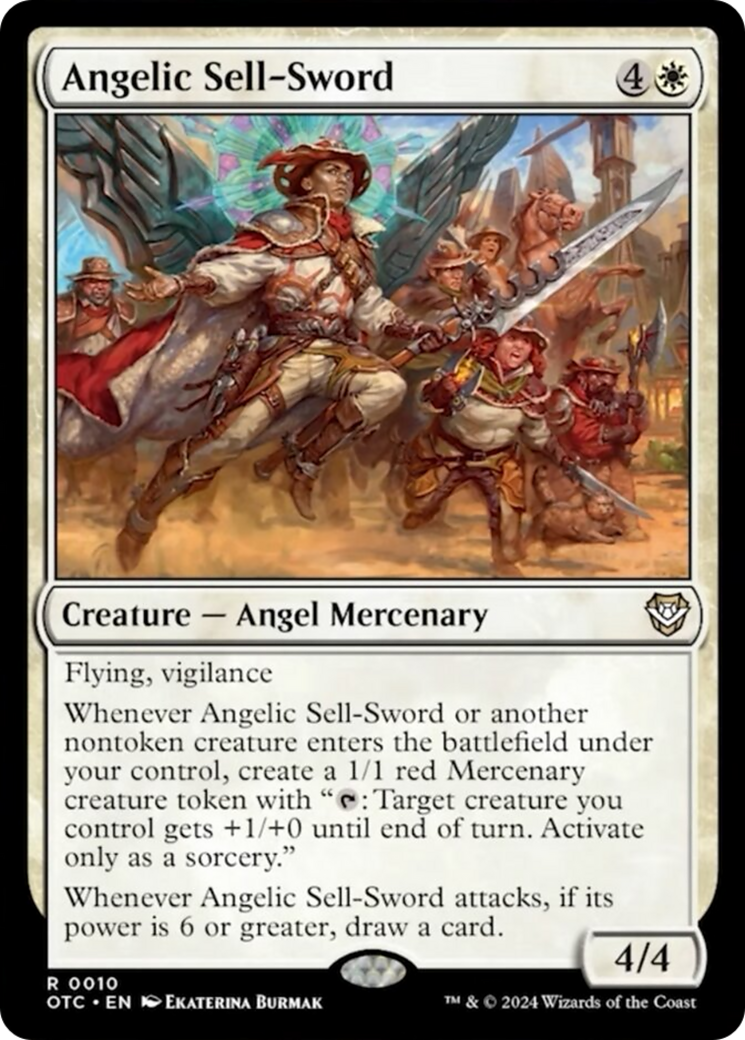 Angelic Sell-Sword [Outlaws of Thunder Junction Commander] | Jomio and Rueliete's Cards and Comics