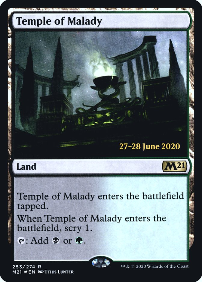 Temple of Malady [Core Set 2021 Prerelease Promos] | Jomio and Rueliete's Cards and Comics