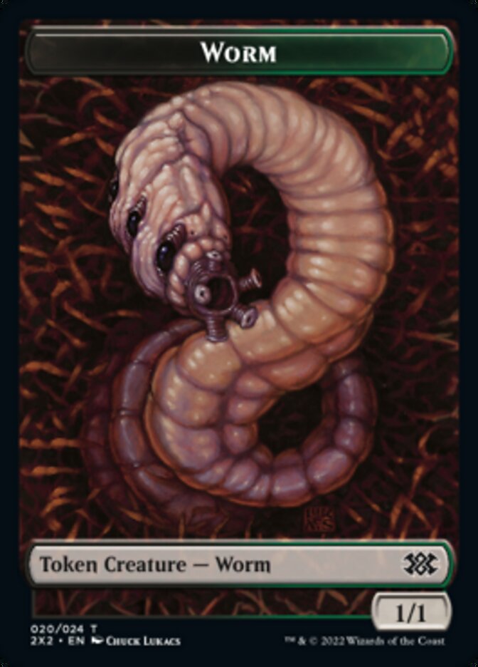 Worm // Aven Initiate Double-Sided Token [Double Masters 2022 Tokens] | Jomio and Rueliete's Cards and Comics