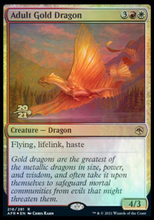 Adult Gold Dragon [Dungeons & Dragons: Adventures in the Forgotten Realms Prerelease Promos] | Jomio and Rueliete's Cards and Comics