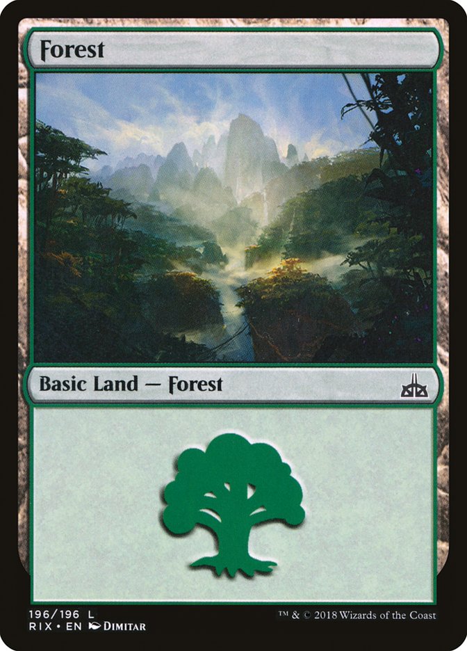 Forest (196) [Rivals of Ixalan] | Jomio and Rueliete's Cards and Comics