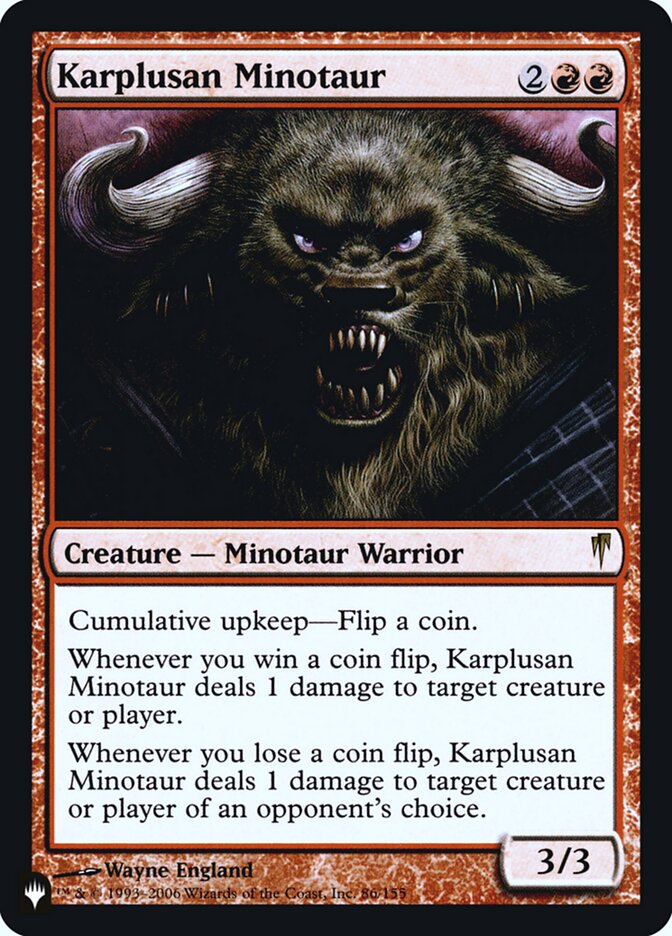 Karplusan Minotaur [Secret Lair: Heads I Win, Tails You Lose] | Jomio and Rueliete's Cards and Comics